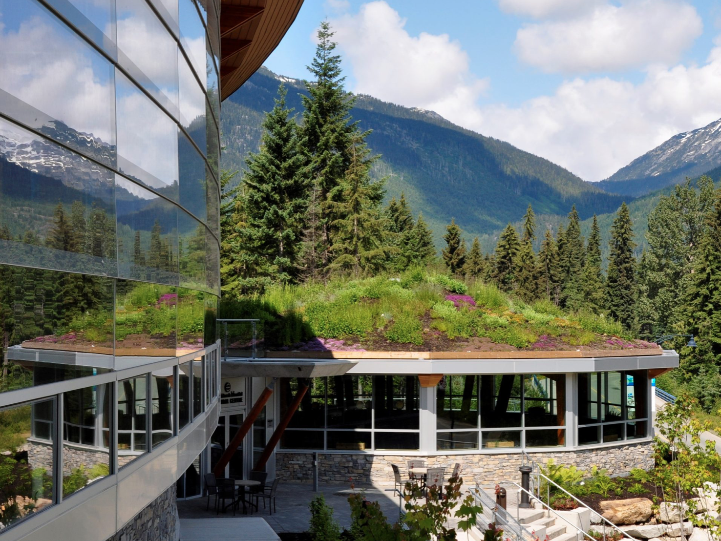 Living roof on Squamish Lil'wat Cultural Centre